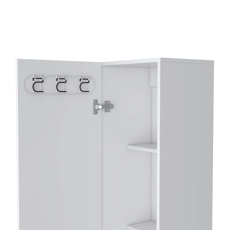 Stephan 1 Door 4 Shelf Tall Storage Cabinet White