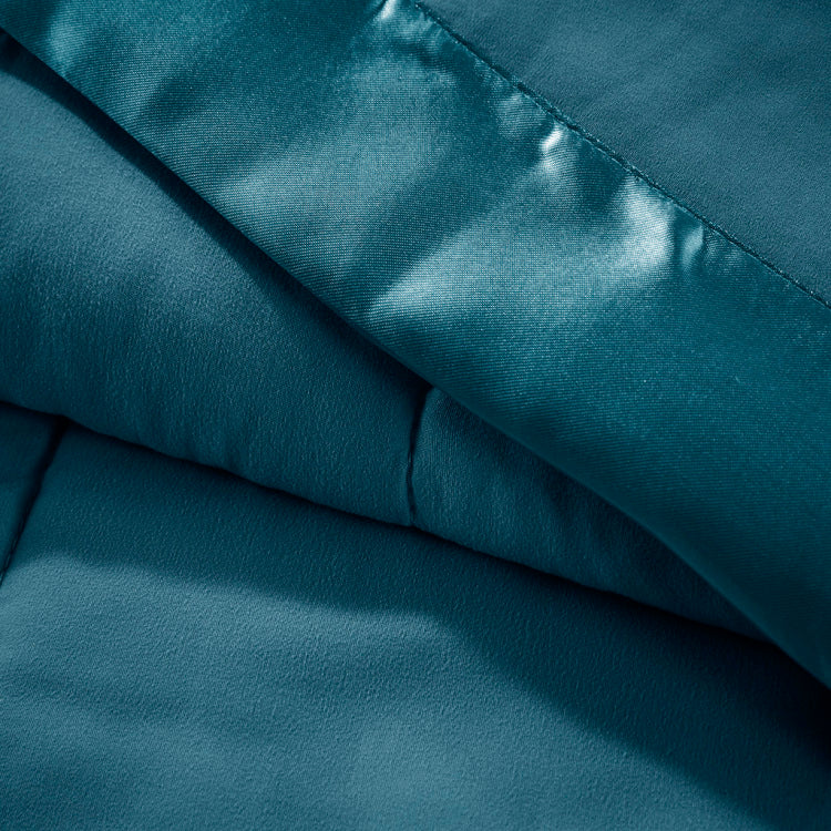 Lightweight Down Alternative Blanket With Satin Trim Teal Twin