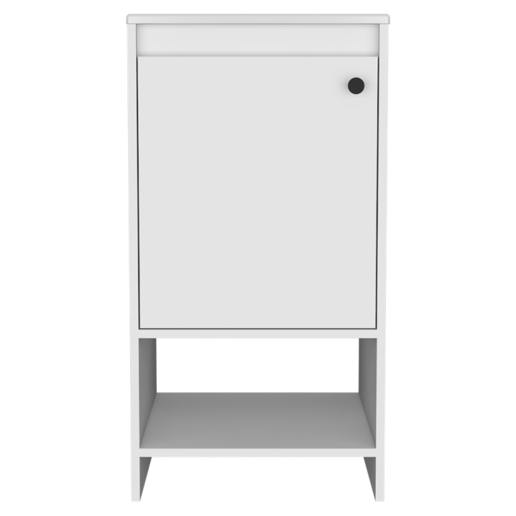 Jane Bathroom Vanity, Single Door Cabinet, Two Shelves White