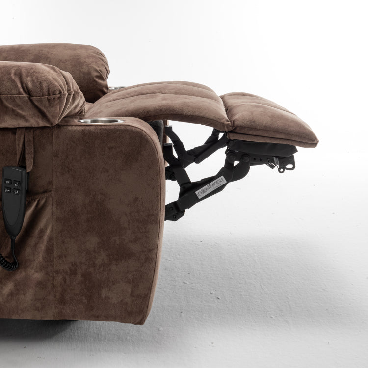 Lift Chair For Big And Tall Person With Inconvenient Legs: High Density Foam Lift Sofa With Heat And Massage, 2 Pockets, 2 Cup Holder, 2 Remote, 2 Okin Motor