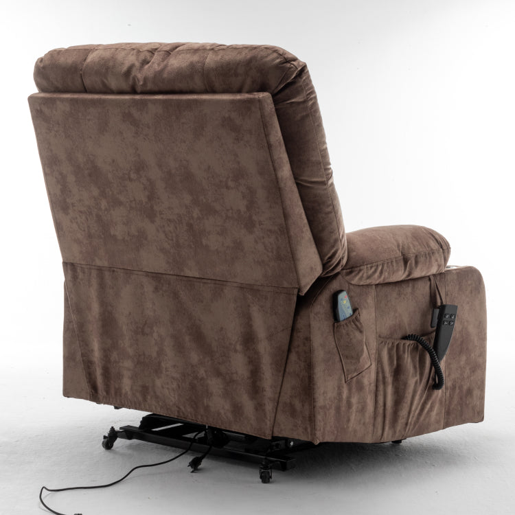 Lift Chair For Big And Tall Person With Inconvenient Legs: High Density Foam Lift Sofa With Heat And Massage, 2 Pockets, 2 Cup Holder, 2 Remote, 2 Okin Motor