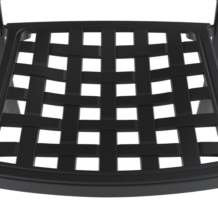 Cast Aluminum Patio Dining Chair 4Pcs With Black Frame And Blue Cushions Same Sku: W1710P166056