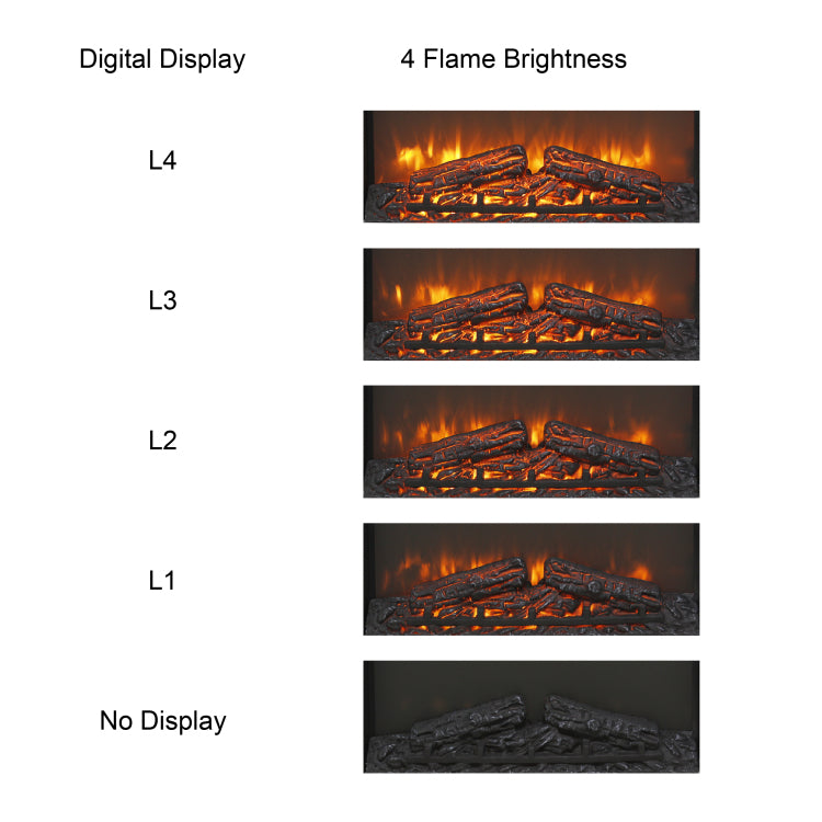 23 Inch Electric Fireplace Insert, Ultra Thin Heater With Log Set & Realistic Flame, Remote Control With Timer, Overheating Protection