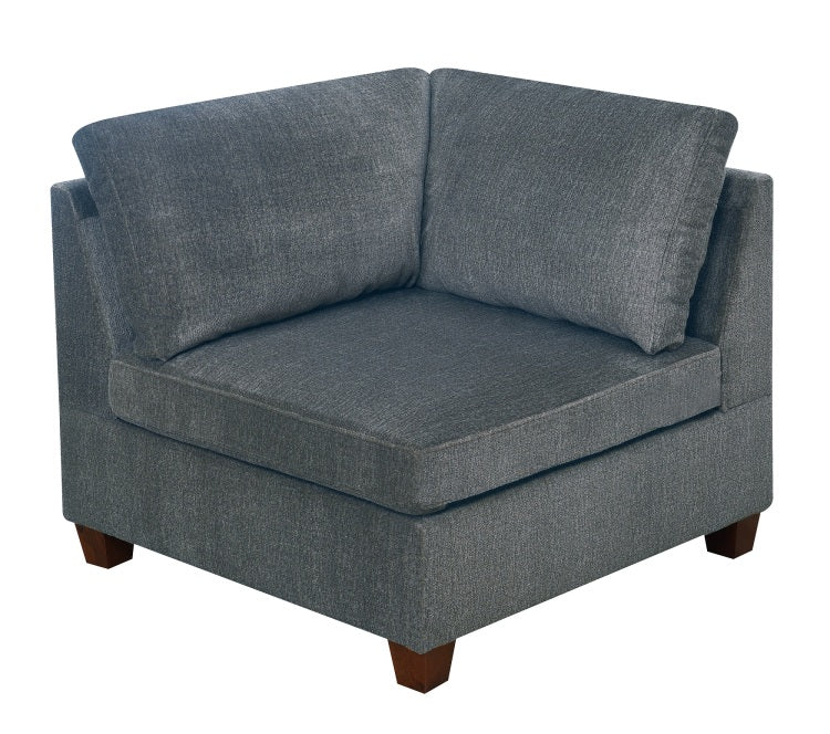 1Pc Corner Wedge Grey Chenille Fabric Modular Corner Wedge Sofa Living Room Furniture