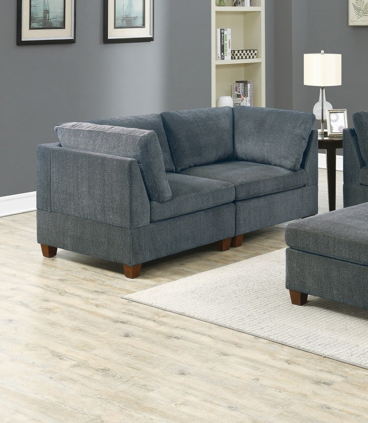 1Pc Corner Wedge Grey Chenille Fabric Modular Corner Wedge Sofa Living Room Furniture