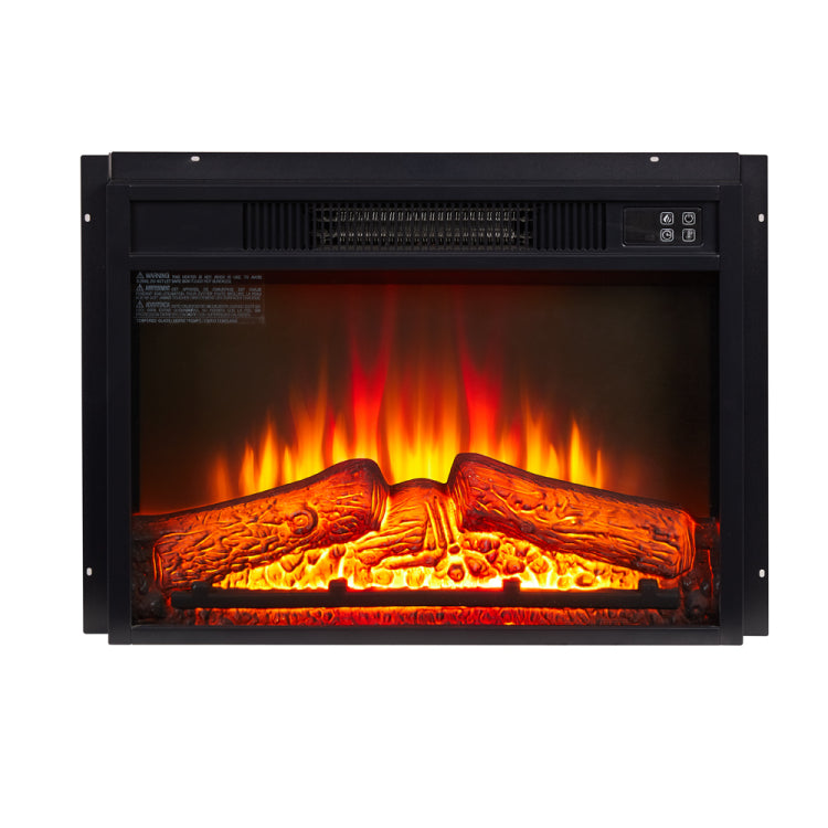 Electric Fireplace Insert 23" 1400W 120V ,Equipped With Remote Control, Ultra Thin Heater With Log Set & Realistic Flame Black