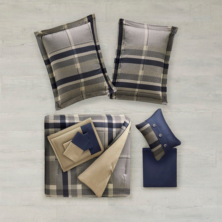 Twin Plaid Comforter Set With Bed Sheets