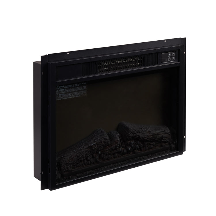 Electric Fireplace Insert 23" 1400W 120V ,Equipped With Remote Control, Ultra Thin Heater With Log Set & Realistic Flame Black