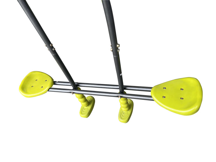 Xns008 Interesting Triple Children Metal Safe Swing Set 440Lbs For Outdoor Playground Three Seat Swing Black And Green For Age 3