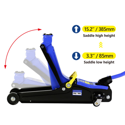 2 Ton Low Profile Floor Jack, Heav Yduty Steel Racing Floor Jack With Single Piston Quicklift Pump, Floor Jack Lifting Range 3.3" 15.2"