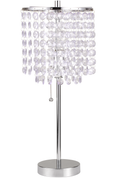 19"H Chrome Crystal Inspired Pull Table Lamp 1Pc Ctn 0.43 4.22