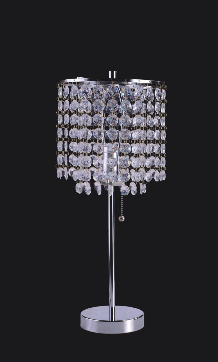 19"H Chrome Crystal Inspired Pull Table Lamp 1Pc Ctn 0.43 4.22