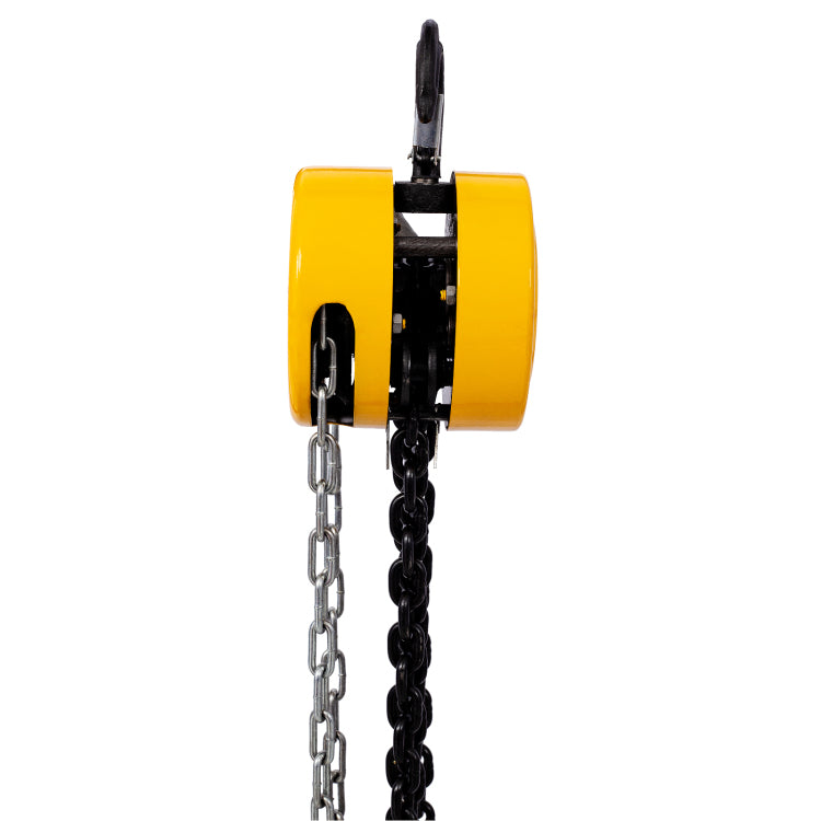 Chain Hoist 2200Lbs 1T Capacity 10Ft With 2 Heavy Duty Hooks,Manual Chain Hoist Steel Construction,Yellow