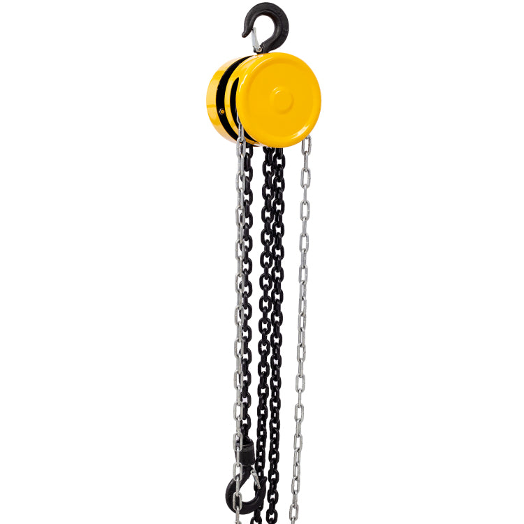 Chain Hoist 2200Lbs 1T Capacity 10Ft With 2 Heavy Duty Hooks,Manual Chain Hoist Steel Construction,Yellow