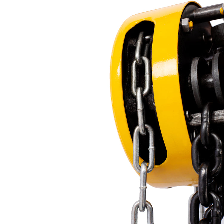 Chain Hoist 2200Lbs 1T Capacity 10Ft With 2 Heavy Duty Hooks,Manual Chain Hoist Steel Construction,Yellow