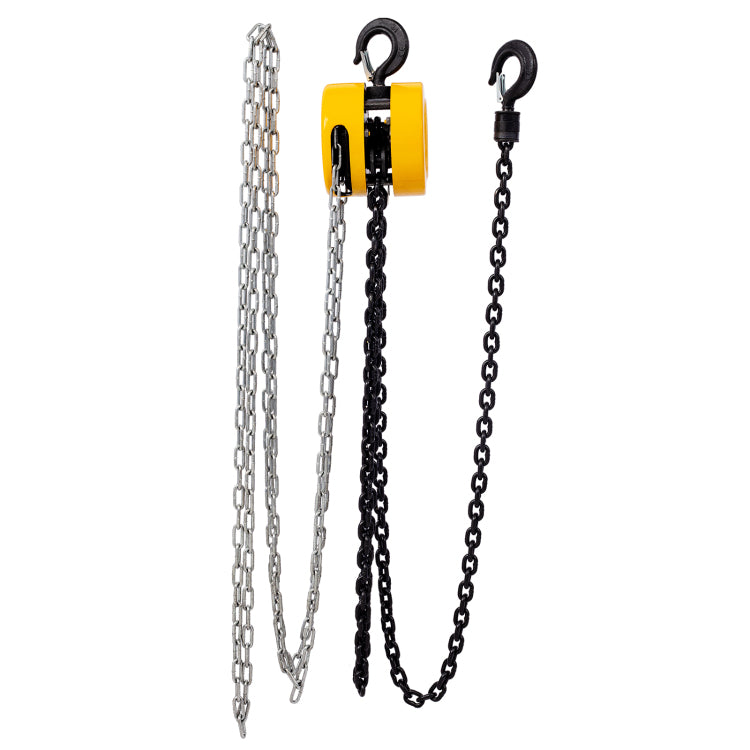 Chain Hoist 2200Lbs 1T Capacity 10Ft With 2 Heavy Duty Hooks,Manual Chain Hoist Steel Construction,Yellow