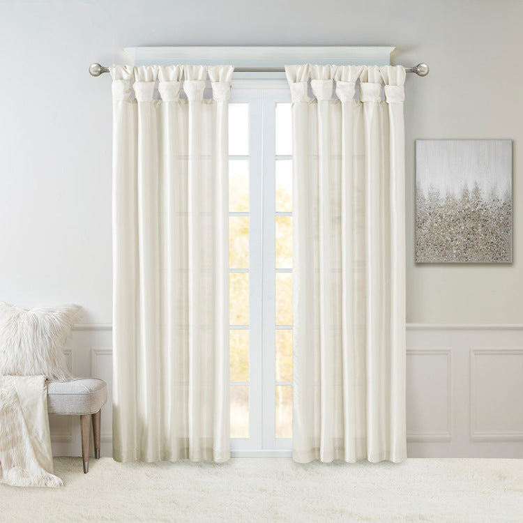 Twist Tab Lined Window Curtain Panel White 50X84"