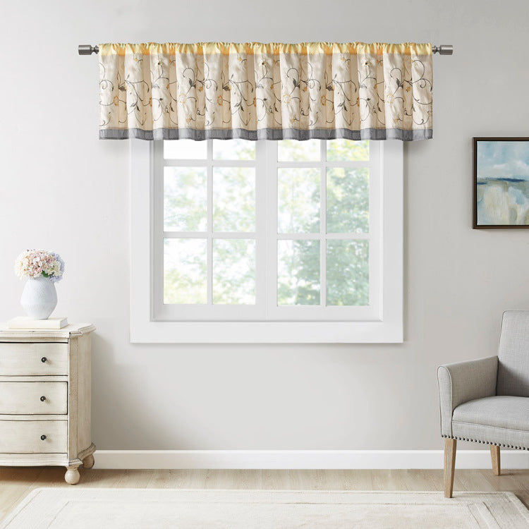 Embroidered Window Valance Yellow 50X18"