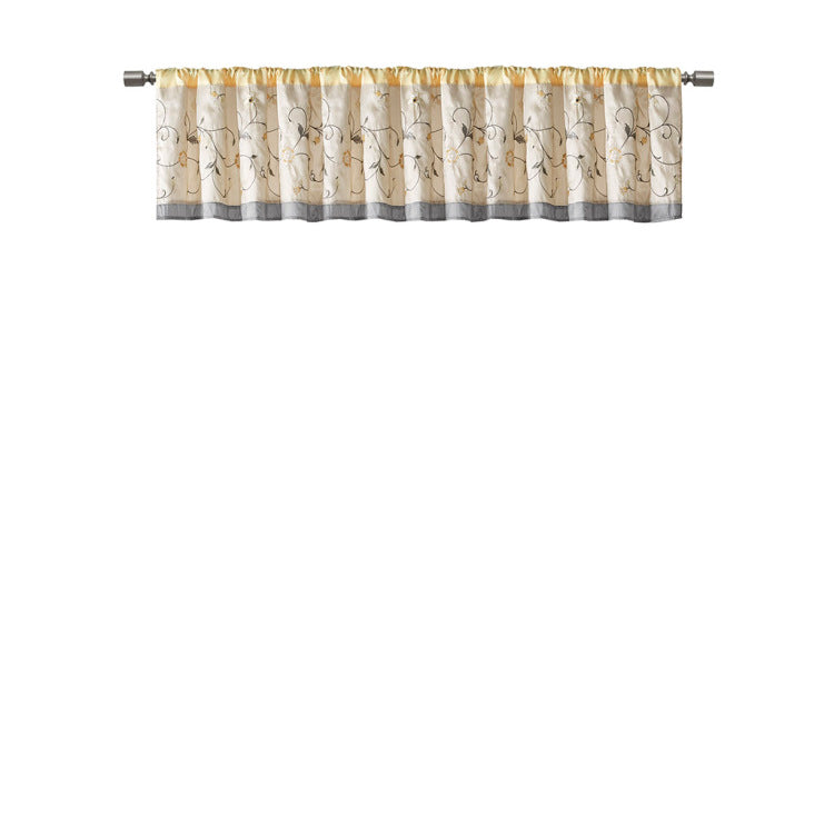 Embroidered Window Valance Yellow 50X18"