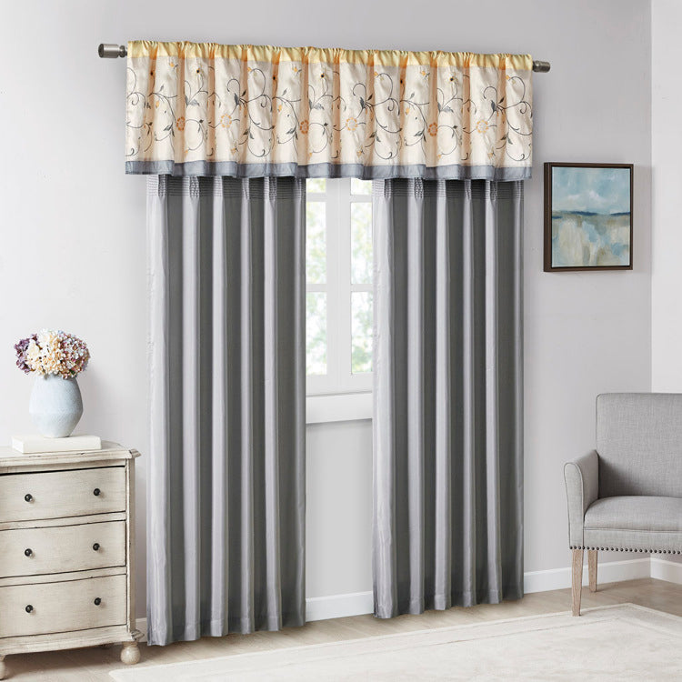 Embroidered Window Valance Yellow 50X18"