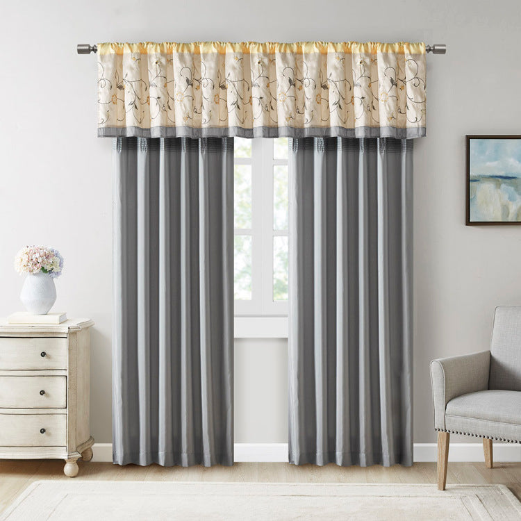 Embroidered Window Valance Yellow 50X18"