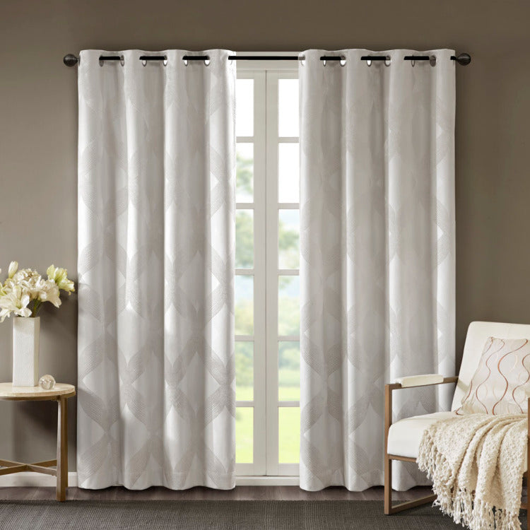 Knitted Jacquard Total Blackout Curtain Panel Only 1 Pc Panel