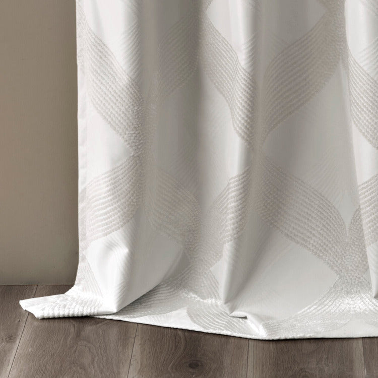 Knitted Jacquard Total Blackout Curtain Panel Only 1 Pc Panel