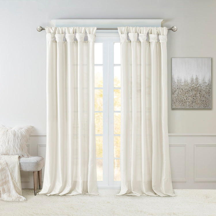 Twist Tab Lined Window Curtain Panel White 50X84"