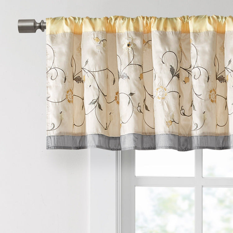Embroidered Window Valance Yellow 50X18"