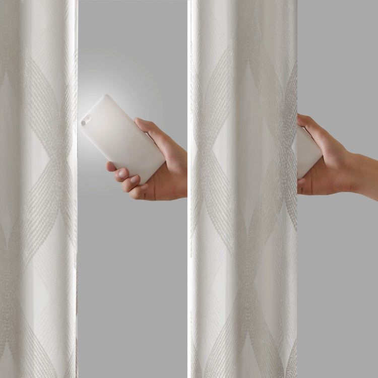 Knitted Jacquard Total Blackout Curtain Panel Only 1 Pc Panel