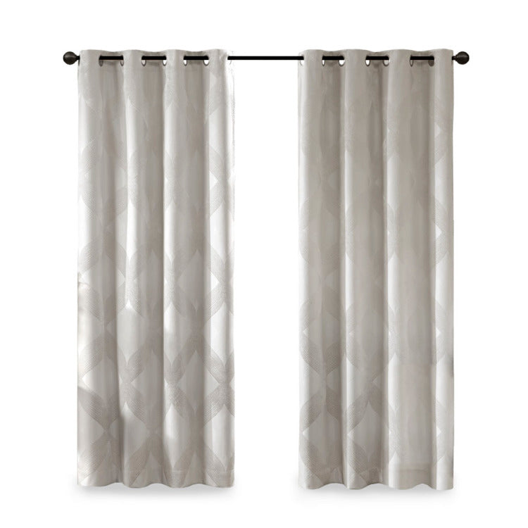 Knitted Jacquard Total Blackout Curtain Panel Only 1 Pc Panel