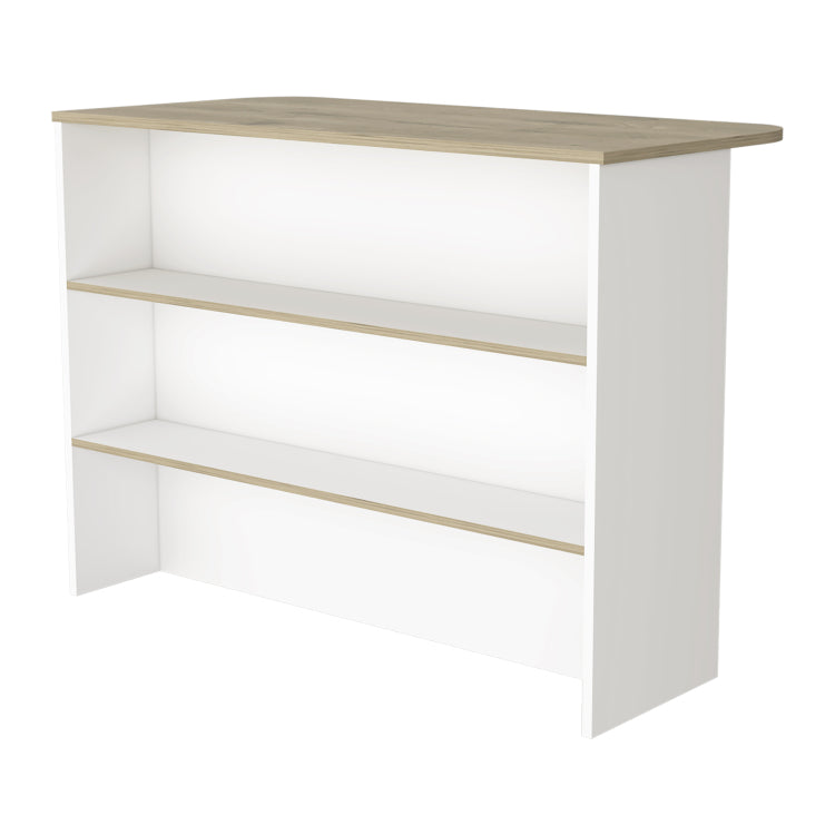 White And Light Pine 3 Tier Shelf Kitchen Island