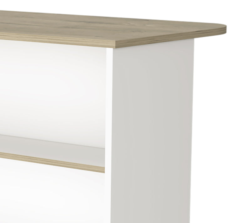 White And Light Pine 3 Tier Shelf Kitchen Island