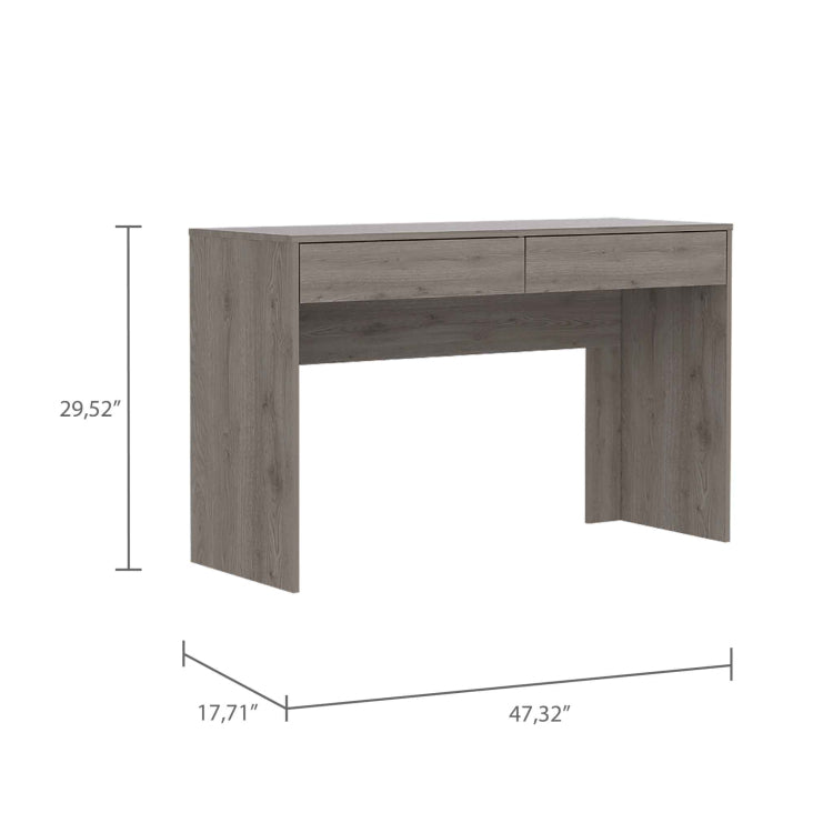 Meridian 2 Drawer Writing Desk Light Gray