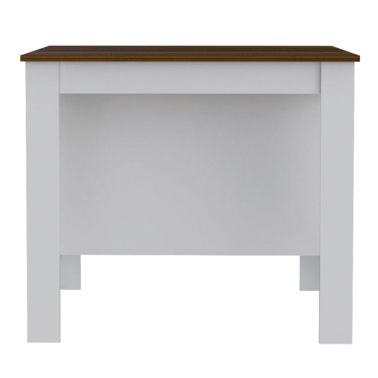 Briargate 2 Piece Kitchen Set, Kitchen Island And Wall Cabinet, White And Walnut