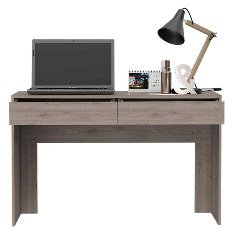 Meridian 2 Drawer Writing Desk Light Gray