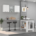 White And Onyx 2 Piece Kitchen Set, Kitchen Island And Wall Cabinet