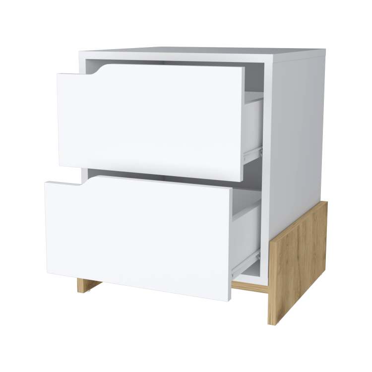 Ralston 2 Drawer Nightstand In White And Macadamia