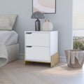 Ralston 2 Drawer Nightstand In White And Macadamia