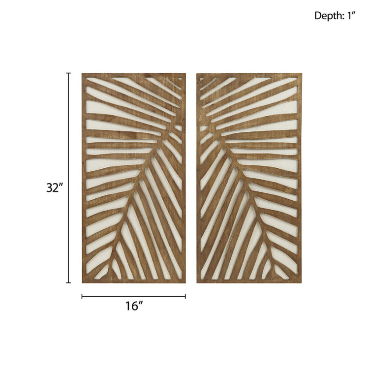 Two Tone 2 Piece Wood Panel Wall Decor Set
