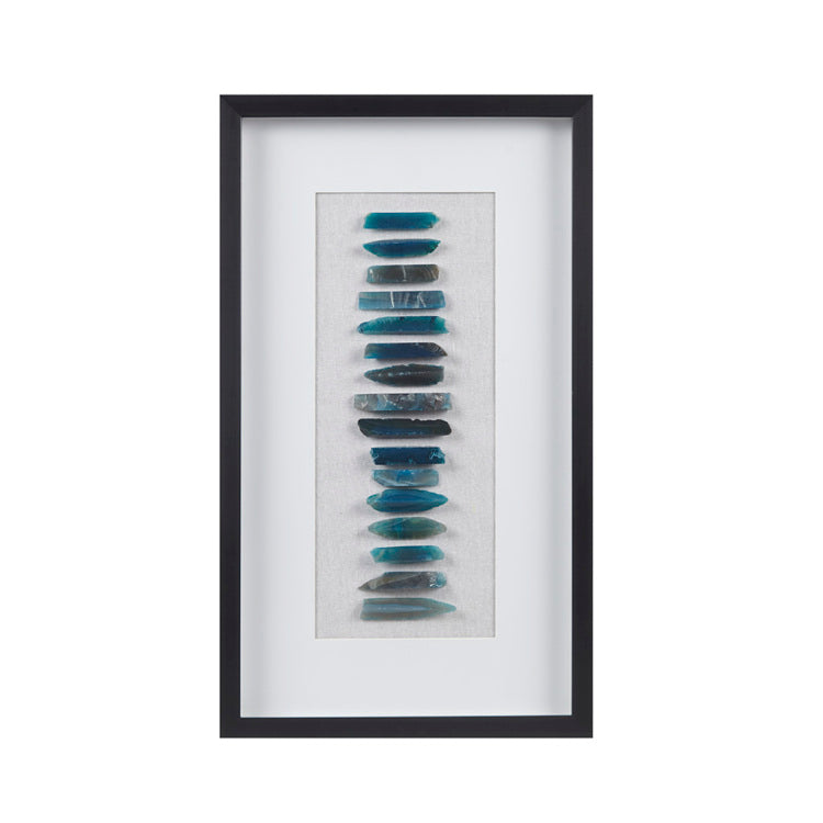 Framed Blue Agate Shadowbox Wall Decor Panel