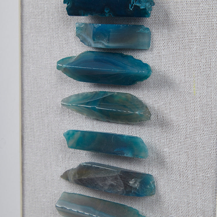 Framed Blue Agate Shadowbox Wall Decor Panel