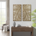 Two Tone 2 Piece Wood Panel Wall Decor Set