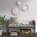 Distressed White Floral 3 Piece Carved Wood Wall Decor Set