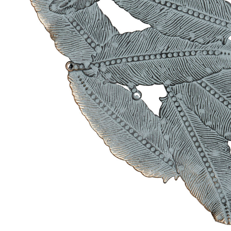 Textured Feather 3 Piece Metal Disc Wall Decor Set