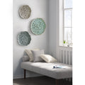 Textured Feather 3 Piece Metal Disc Wall Decor Set