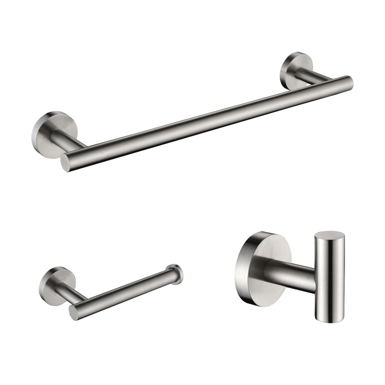 3 Pieces Bathroom Hardware Accessories Set Towel Bar, Toilet Paper Holder, Robe Towel Hooks