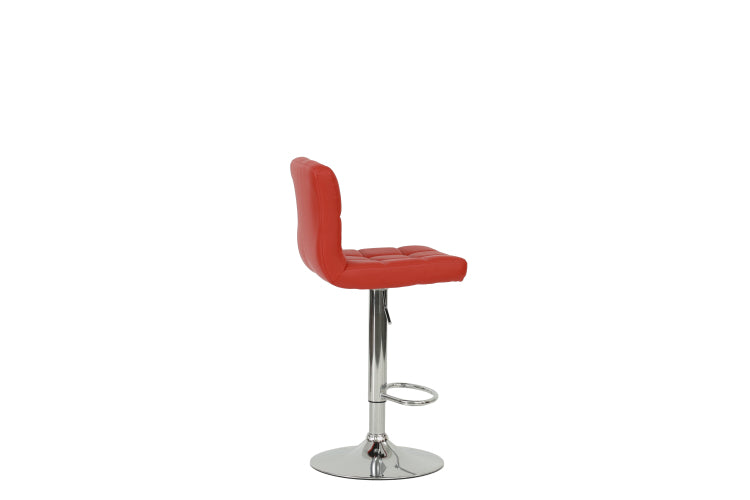 Bar Stool In Red, Chrome