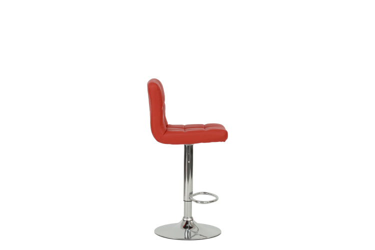 Bar Stool In Red, Chrome