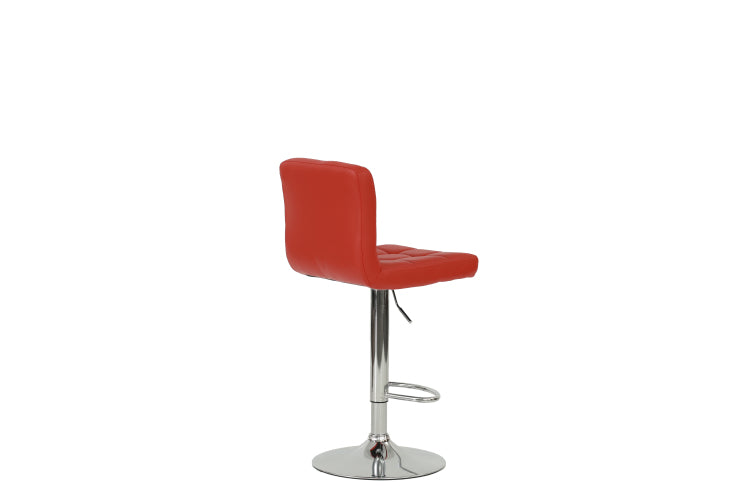 Bar Stool In Red, Chrome